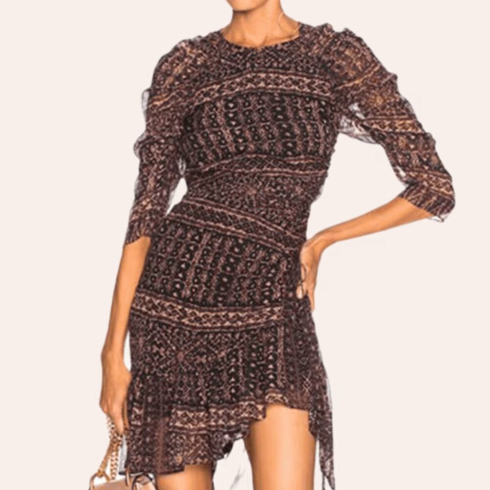 ULLA JOHNSON 4 Small, Ikat Aicha Silk Dress